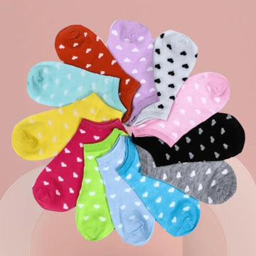 Kit 12 pares de meias femininas multicoloridas variadas